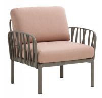 Кресло пластиковое с подушками Komodo Poltrona тортора, розовый